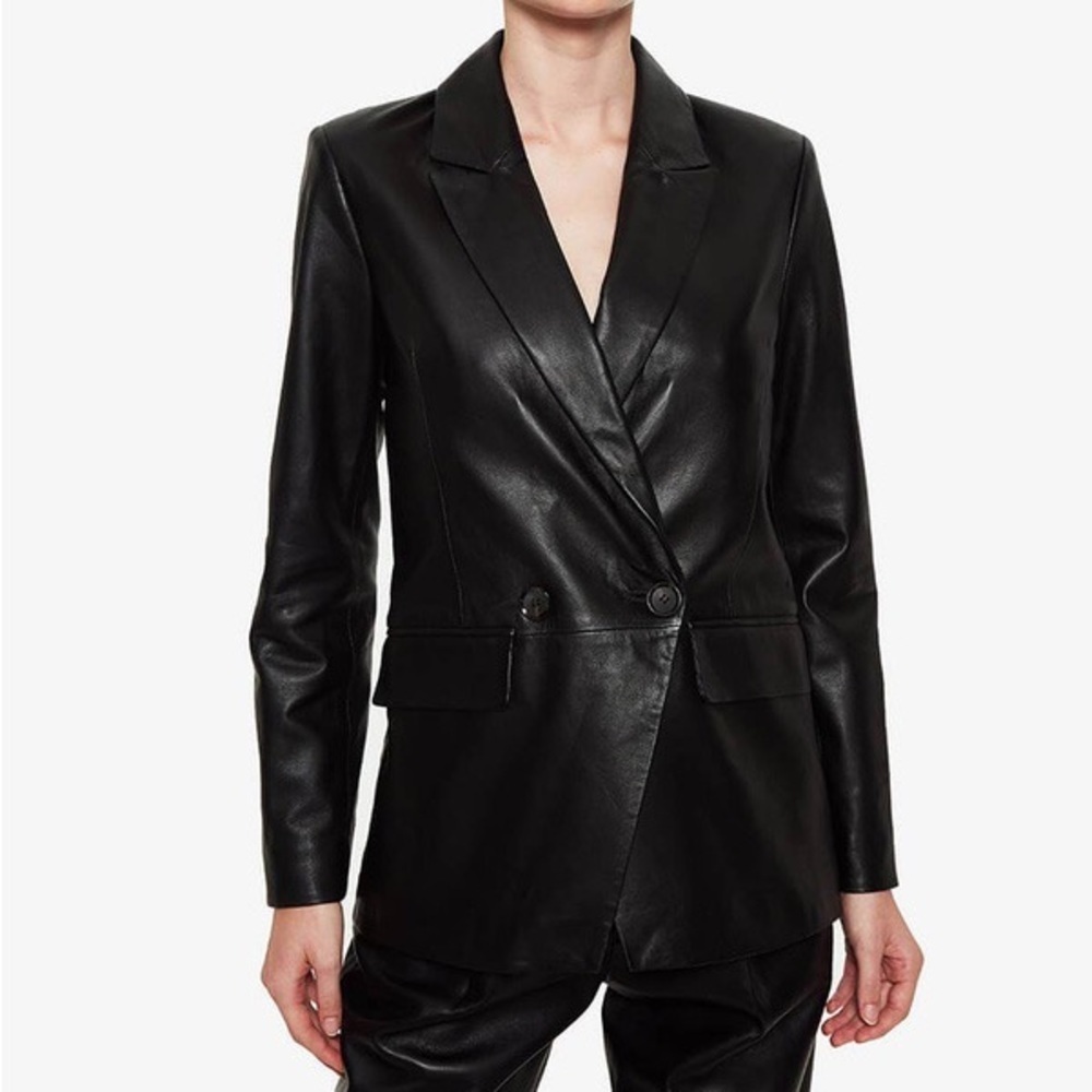 Anine Bing Leather Jacket‎ Blazer Sz L